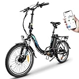 KAISDA E-Bike Klapprad 20 Zoll Elektrofahrrad Mit 250W Motor 36V 13Ah Abnehmbarem Li-ion Akku Bis 100km Distanz,7-Gang,Pedelec Ebike E-Citybike E-Fahrrad Für Erwachsene,Schwarz