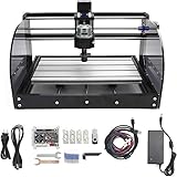 RATTMMOTOR CNC Fräsmaschine 3018 Pro Max CNC Graviermaschine,420x350x270mm,3 Achsen CNC Router GRBL Steuerung ER11 für PVC PCB Holzschnitzen DIY Engraver