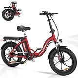 ELEKGO EG06S E Bike Klapprad, 20'*3.0 Fettreifen Elektrofahrrad, City E-Bike mit 250W Hinterradmotor, 36V Abnehmbare Batterie, 7-Gang Mountain Ebike bis 25 km/h