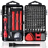 ZINCO Feinmechaniker Werkzeug Set Mini Schraubenzieher - 124 in 1 Handy Reparatur Schraubendreher Mit 101 Bits für PC Computer Laptop PS iPhone Uhr Macbook Spielzeug Xbox Brille Kamera (Red)