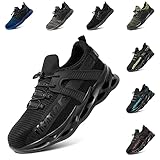 Hitmars Sicherheitsschuhe Herren Damen Arbeitsschuhe S3 S1 S1P S2 Leicht Sportlich Sommer Stahlkappenschuhe mit Stahlkappe Unisex Arbeitsschutzschuhe 1 Schwarz 37