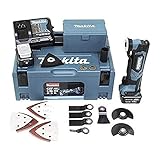 Makita TM30DSMJX5 Akku-Multifunktionswerkzeug 10,8 V / 4,0Ah, 2 Akkus, Ladegerät, MAKPAC inklusiv 41tlg. Zubehör-Set, 170 W, 10.8 V, türkisschwarz, mit 2X 4,0 Ah inkl. Sortiment Einsatzwerkzeuge