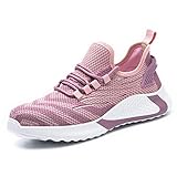 ALOFME Sicherheitsschuhe Herren Damen S3 Leicht Sommer Arbeitsschuhe Schutzschuhe mit Stahlkappe Pink 37