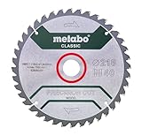 Metabo Sägeblatt Precision Cut Wood - Classic, 216 x 2,4/1,8 x 30, Z40 WZ 5° neg. – 628060000 – Sägeblatt für saubere Schnitte in Weich- und Hartholz