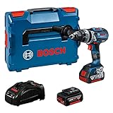 Bosch Professional 18V System Akku Schlagbohrschrauber GSB 18V-110 C (max. Drehmoment: 110 Nm, inkl. Connectivity Modul, 5.0Ah Akku, 3.0Ah Akku, L-BOXX) - Amazon Exclusive Set Set