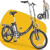 aktivelo Alu Elektro Faltrad Sport,E Bike Elektrofahrrad 20',250W/36V/8,8Ah, wartungsfreier Hinterrad-Nabenmotor,Lithium-Ionen-Akku,5 Motorunterstützungsstufen,6-Gang Shimano, Alu-Rahmen,Schiebehilfe