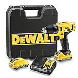 Dewalt 10,8 Volt 2-Gang Akku-Bohrschrauber DCD710D2 (für Bohr- und Schraubarbeiten in Holz und Metall, 2 Gänge, 15-stufiges Drehmoment, 2x 2 Ah Lio-Ion Akkus, Schnellladegerät, Transportkoffer)