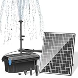 Biling 20W Solar Filterpumpen Teichfilter Komplettset 1200 l/h Solar Teichpumpe mit Filter für Teiche und Wasserfall bis 1200l - Solar Wasserspiel - Solar Springbrunnen für Außen Pool