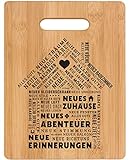 Pandasch Geschenkideen zum Einzug - Bambus Schneidebrett, Einzugsgeschenke Haus, Einweihungsgeschenk Haus, Geschenk zum Einzug ins Haus - Neues Zuhause, Neues Haus Geschenk