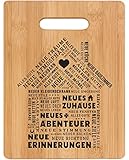 Pandasch Geschenkideen zum Einzug - Bambus Schneidebrett, Einzugsgeschenke Haus, Einweihungsgeschenk Haus, Geschenk zum Einzug ins Haus - Neues Zuhause, Neues Haus Geschenk