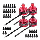 RC Bürstenloser Motor, 4PCS DX2205 2300KV Bürstenloser Motor 2-4S Racing Edition rot für QAV210 X220 QAV250 FPV Racing Drone (2CW 2CCW)