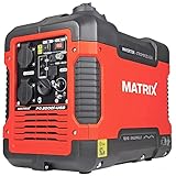 Matrix Notstromaggregat Benzin leise 2000 Watt Inverter Stromerzeuger Stromgenerator mit USB Stromaggregat digitaler Generator Eco Modus sehr leise PG 2000i-USB | 4 Takt | 2x230V | 12V | 2xUSB | 23kg