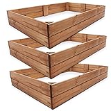 Onbest Premium Hochbeet - Pflanzbeet Holz mit Innenvlies – Garten Hochbeet – erweiterbar und stapelbar – witterungsbeständig – Blumenkasten für Terrasse Balkon – Pflanzkasten (1x Pflanzrahmen)