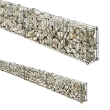 bellissa Mauergitter-Set für Gabionen - 95553 - Gabionen-Mauer, Steinkörbe längenverstellbar, erweiterbarer Bausatz - 464 x 10 x 20 cm