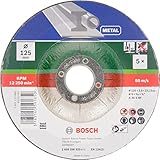 Bosch Trennscheibe (für Metall, Passend Zu Handgeführten Winkelschleifern Mit Einem Durchmesser Der Trennscheiben Von 125 Mm, Zubehör Winkelschleifer) (5 Stück) 1er Pack