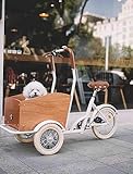 CAULO Tragbarer Hundewagen für kleine und mittelgroße Hunde, Karren, Lastenfahrrad, Dreirad-LKW, 3-Rad-Lastenfahrrad, Haustier-Fahrradwagen (Beige)