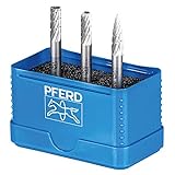 PFERD HSS-Frässtift Set, 3-tlg. | Zahnung 3, Ø 6mm, Schaft-ø 6mm | 22900810 – universell für Stahl, Stahlguss und Gusseisen