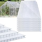 SWANEW 14x Polycarbonat Hohlkammerstegplatten (60.5 x 121cm) 4mm | 10,25 m² Doppelstegplatte für Gewächshaus, Garten Treibhaus Ersatzplatten