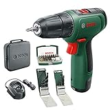 Bosch Akkuschrauber EasyDrill 1200 (2.0 Ah Akku, 12-Volt-System, Bohr- und Schraubendreher-Sets, im Softbag) - Amazon Edition