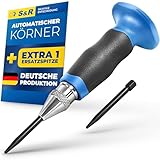 S&R Automatischer Körner/MADE IN GERMANY / 60-130 N mit EXTRA 1 Ersatzspitze und Ergo-Griff - Automatik-Körner Ankörner, Vorkörner