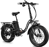 KETELES Klapprad E-Bike Elektrofahrrad 20 Zoll, 48V 35Ah Lithiumbatterie, Faltbares City E-Bike mit 4' Fettreifen, Hydraulische Bremse, für Erwachsene, Herren Damen. (KF9 35A)