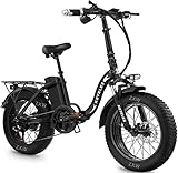 KETELES Klapprad E-Bike Elektrofahrrad 20 Zoll, 48V 35Ah Lithiumbatterie, Faltbares City E-Bike mit 4' Fettreifen, Hydraulische Bremse, für Erwachsene, Herren Damen. (KF9 35A)