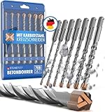 STONE REEF Betonbohrer Set Profi - [7-teilig inkl. Bohrerkassette] - SDS Plus Bohrer Set Ø 5mm, 6mm, 8mm, 10mm, 12mm x 160mm - Steinbohrer, Beton, Wandbohrer, Bohrersatz