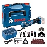 Bosch Professional 18V System Akku-Multi-Cutter GOP 18V-34 (bürstenloser Motor, Vibration Control, inkl. mehrere Sägeblätter, 1x Schleifplatte, 5x Schleifblatt, 5x Zubehör, in L-BOXX)