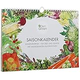 Saisonkalender für Obst und Gemüse: Immerwährender Erntekalender u. Aussaatkalender – Ewiger Saisonkalender Obst Gemüse – Gartenkalender 2024 OwnGrown