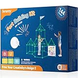 DIY Höhle Bauen Kinder Konstruktionsspielzeug 144PCS mit Wurfspiel, Nachtleuchtend, besrey Kreatives Bauset Bauspielzeug für Kinder Höhle Bauen Indoor/Outdoor Spielzeug für 3+ Jahre