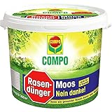 COMPO Rasendünger Moos -nein Danke! mit 6 Wochen Wirkung, Feingranulat, 7,5 kg, 300 m²