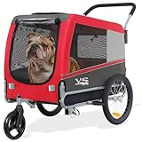 Tiggo VS Pet Large 2 in 1 Hundefahrradanhänger & Jogger bis 35 kg Hundeanhänger Fahrradanhänger für Hunde mittelgroße und große Hunde 80205 01 (ROT)