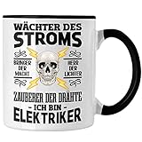 Trendation - Elektriker Tasse Spruch für Männer Geschenk Lustig Gadget Geschenke Kaffeebecher (Schwarz)