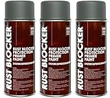 Deco Color 3 Stück 400 ml Rust Blocker 4in1 Metallschutzlack Rost Stop Lack grau matt RAL 7016 18500