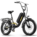 CEAYA Ebike Herren Damen Elektrofahrrad 20 Zoll Fat E Bike Pedelec R8SE 7 Gang Elektro City Fahrräder mit Akku 15Ah, 3.0' Fat Tires,Vordere Aufhängung