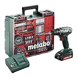 Metabo Akku-Bohrschrauber BS 18 Set (602207880) 18V 2x Li-Ion; Ladegerät SC 30; Kunststoffkoffer; Mobile Werkstatt, Art des Akkupacks: Li-Ion , Akkuspannung: 18 V, Akkukapazität: 2 x 2 Ah