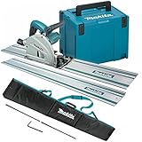 Makita SP6000J2 Tauchsäge 240 V, 165 mm mit 2 x 1,5 m Schienen, Verbindungsstange und Tasche. Elektrische Tauchsäge, 240 V mit Zubehör