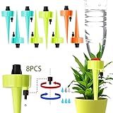 8PCS Automatische Bewässerung von Pflanzen - Blumen - Garten,TopfpflanzenGarten Pflanzen Blumen Bewässerungssystem,Wasserspender für Pflanzen,Einstellbar Bewässerungssystem