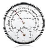 Sauna -Thermometer, 4,9 Zoll 2 in 1 Metall -Sauna -Thermometer und Hygrometer, faltbares Thermometer mit hängendes Loch für Raum -Sauna -Zubehör (Fahrenheit)