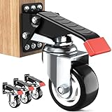 SPACEKEEPER Workbench Casters Kit 400KG - 3-Zoll-Hochleistungs-Rollroller für Werkbänke, Maschinen und Tische, 4er-Pack