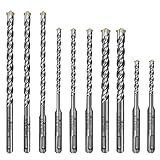 SDS Plus Bohrer Set, Lytool 10 tlg Steinbohrer Betonbohrer Hammerbohrer Set Ø 5, 6, 8, 10, 12 mm (110, 160, 210 mm Lang) für SDS Plus Bohrhammer