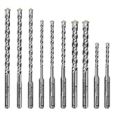 SDS Plus Bohrer Set, Lytool 10 tlg Steinbohrer Betonbohrer Hammerbohrer Set Ø 5, 6, 8, 10, 12 mm (110, 160, 210 mm Lang) für SDS Plus Bohrhammer