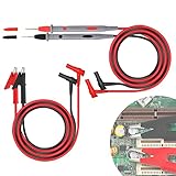 Multimeter Messleitung 1m Krokodilklemmen Mit Kabel Multimeter Zubehör Set Bananenstecker Für Spannungskreistester Für Digital Multimeter Elektrische Prüfung Rot Und Schwarz 4 Stück