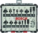 Bosch Accessories Professional 15tlg. Fräser Set Mixed (für Holz, Zubehör Oberfräsen mit 8 mm Schaft)