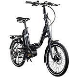 ZÜNDAPP X100 E Bike 20 Zoll Klapprad für Damen und Herren 150-190 cm Bosch Ebike Mittelmotor mit 9 Gang Nabenschaltung Elektro Fahrrad 400 Wh Akku Faltrad (45 cm, schwarz/türkis)