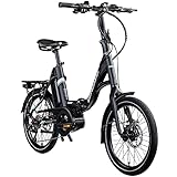 ZÜNDAPP X100 E Bike 20 Zoll Klapprad für Damen und Herren 150-190 cm Bosch Ebike Mittelmotor mit 9 Gang Nabenschaltung Elektro Fahrrad 400 Wh Akku Faltrad (45 cm, schwarz/türkis)