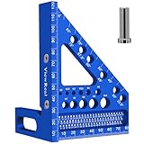 3D-Gehrungswinkel Multifunktional 22.5-90 Winkelmaß Aluminiumlegierung Hochpräzises Layout-Messwerkzeug Anreisswerkzeug Holzbearbeitungs-Messwerkzeuge für Tischler, Ingenieur Blau