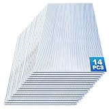 Fiqops 14x Polycarbonat Hohlkammerstegplatten 4mm 10,25 m² Doppelstegplatte 121x60,5 cm, Stegplatte Gewächshausplatte, stoßsicheren und UV-beständigen für Gewächshaus Gartenbau Carports usw