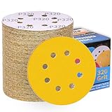 100 Stück Schleifpapier 125mm Klett 320 Körnung Schleifscheiben für Exzenterschleifer 8 Loch Schleifblätter Profi Für Holz Metall Entrosten und Farbe