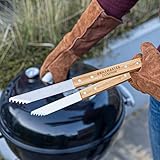 Grillzange personalisiert mit Name - Grillzange mit Gravur aus Edelstahl mit Holzgriff, Grill Geschenke für Männer